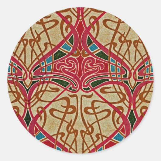 Sticker Rond Art Nouveau design #9 à Emporio Moffa (Devant)