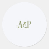 Sticker Rond Art Nouveau Floral Mariage Vert (Devant)
