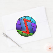 Sticker Rond Art Nouveau Rune Eihwaz - PERSÉVÉRANCE (Enveloppe)