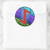 Sticker Rond Art Nouveau Rune Eihwaz - PERSÉVÉRANCE (Sac)