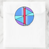 Sticker Rond Art Nouveau Rune Isa - STILLNESS ! (Sac)