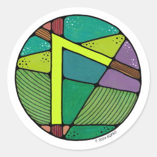 Sticker Rond Art Nouveau Rune Laguz - VIE