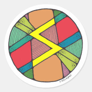Sticker Rond Art Nouveau Rune Sowilo - SUCCÈS