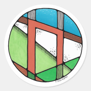 Sticker Rond Art Nouveau Rune Uruz - FORCE