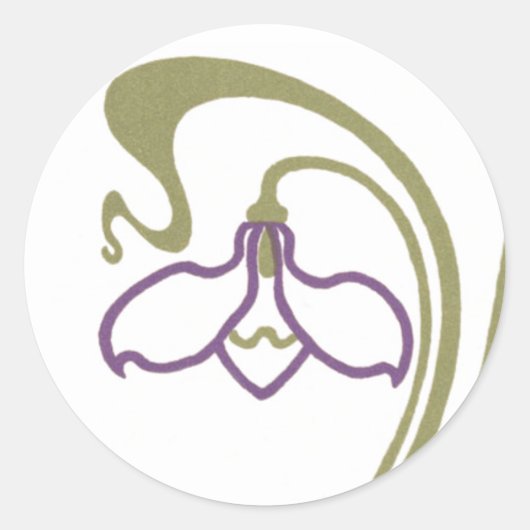 Sticker Rond Art Nouveau Snowdrop (Devant)