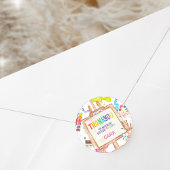 Sticker Rond Art Peinture fête d'anniversaire