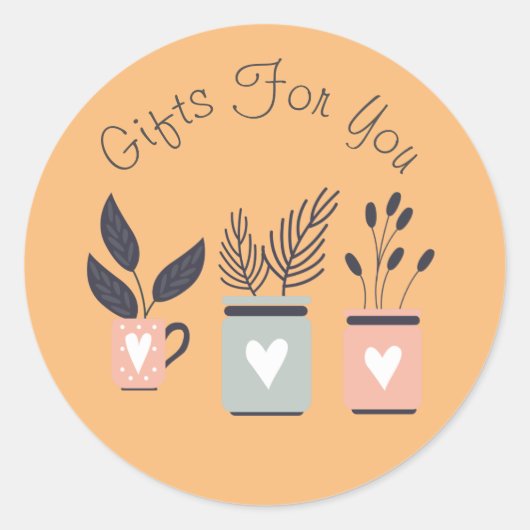 Sticker Rond Art plante design moderne Cadeau marque d'entrepri (Devant)