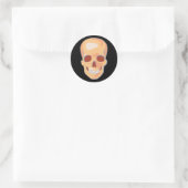 Sticker Rond Art Pop de crâne humain (Sac)