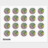 Sticker Rond Art psychédélique (Feuille)