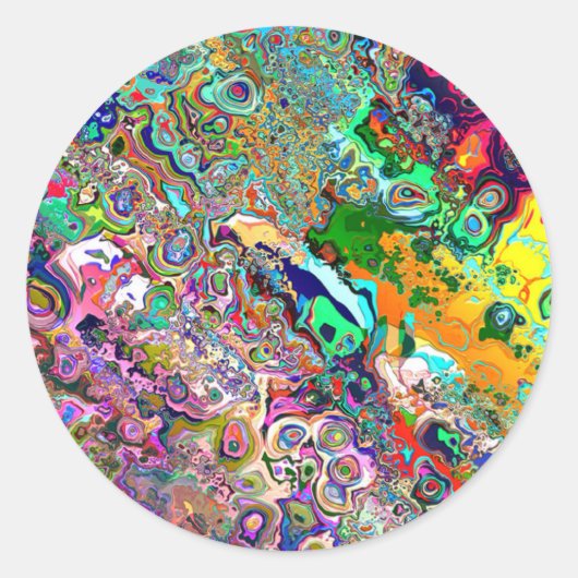 Sticker Rond Art psychédélique (Devant)