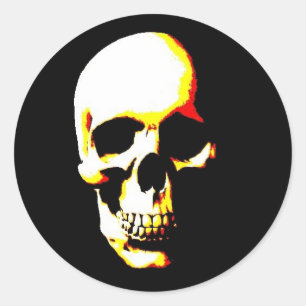 Sticker rond Art Rocker Imaginaire crâne