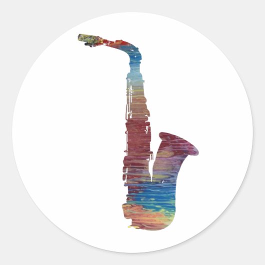 Sticker Rond Art saxophone (Devant)
