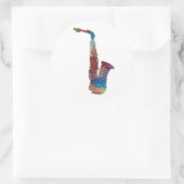 Sticker Rond Art saxophone (Sac)