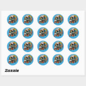 Sticker Rond Art Skull (Feuille)