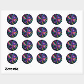 Sticker Rond Art spatial Abstrait (Feuille)