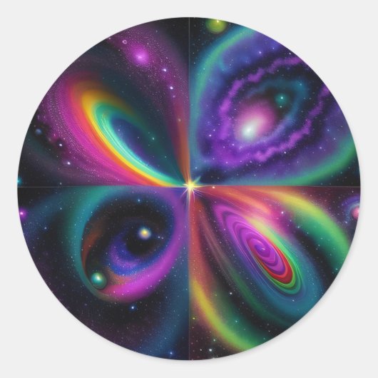 Sticker Rond Art spatial Abstrait (Devant)