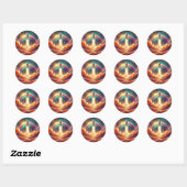 Sticker Rond art surréaliste (Feuille)