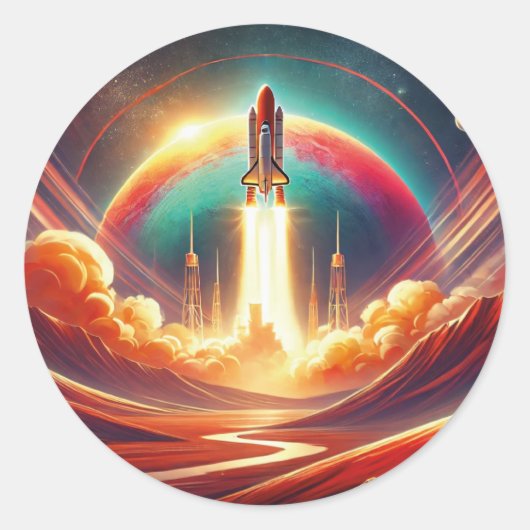 Sticker Rond art surréaliste (Devant)