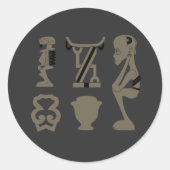 Sticker Rond art tribal africain Abstrait (Devant)