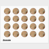 Sticker Rond art vintage (Feuille)