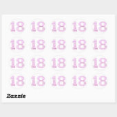 Sticker Rond Art Word 18e anniversaire - Design (Feuille)