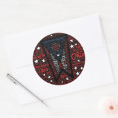 Sticker rond Art Word State of Ohio, brillant (Enveloppe)