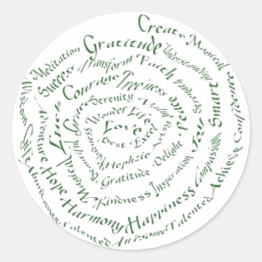 Sticker Rond Art Zen "Vibrer vos bénédictions" (Devant)