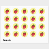 Sticker Rond Artecouleur de l'eau de fraise juteuse (Feuille)