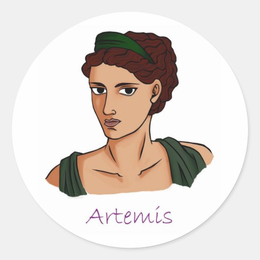 Sticker Rond Artemis - Déesse grecque (Devant)