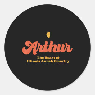 Sticker Rond Arthur Heart Of Illinois Amish Country Retro Sur D