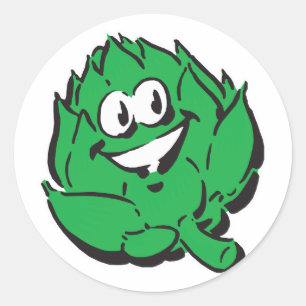 Sticker Rond artichaut joyeusement idiot