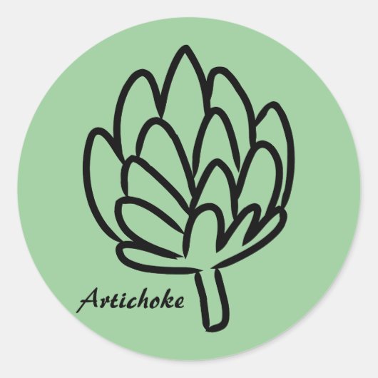 Sticker Rond Artichoke potager globe artichauts fleur comestibl (Devant)