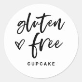 Sticker Rond Article sans gluten | Script Décontracté moderne e (Devant)