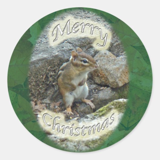 Sticker Rond Articles de Noël Chipmunk (Devant)