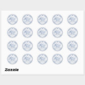 Sticker Rond ARTISAN bio HONEY Rustique Agritourisme Bleu Bee (Feuille)