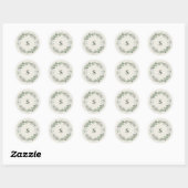 Sticker Rond Artisan Botanique Hivernal Monogramme Initiale (Feuille)