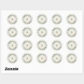 Sticker Rond Artisan Botanique Monogramme Initial Hiver Or (Feuille)