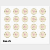 Sticker Rond artisanal beige (Feuille)