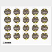 Sticker Rond Artisanat citron Brown (Feuille)