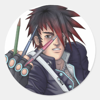 Sticker Rond Artiste Anime Manga