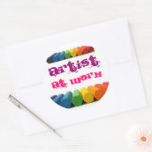 Sticker Rond Artiste au travail (Enveloppe)