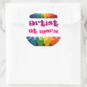 Sticker Rond Artiste au travail (Sac)