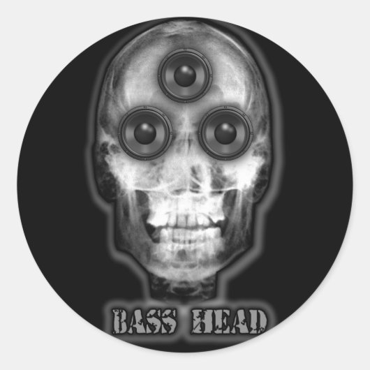 Sticker Rond Artiste BASS HEAD Dubstep (Devant)