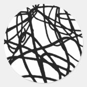 Sticker Rond Artiste Black White Scribble Texture Arrière - pla (Devant)