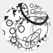Sticker Rond Artiste Black White Scribbles Texture Arrière - pl (Devant)