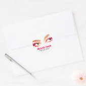 Sticker Rond Artiste de maquillage oculaire rose Brown (Enveloppe)