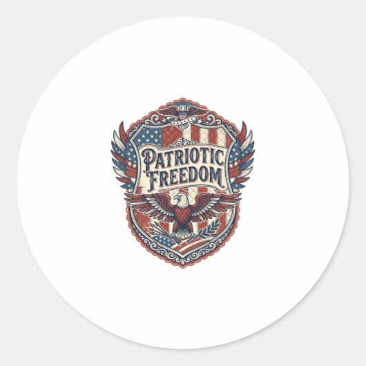 Sticker Rond Artiste de patchwork patriotique (Devant)