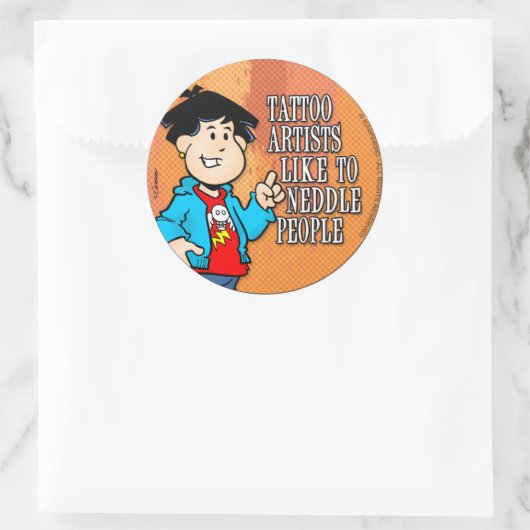 Sticker Rond Artiste du tatouage (Sac)