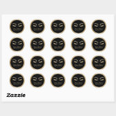 Sticker Rond Artiste maquillage moderne Salon Noir & Or (Feuille)
