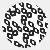 Sticker Rond Artiste noir blanc Arrière - plan de diamant géomé (Devant)
